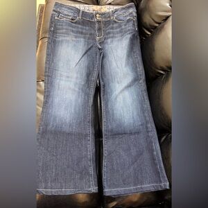 PAIGE Blue Flare Wide Leg Jeans